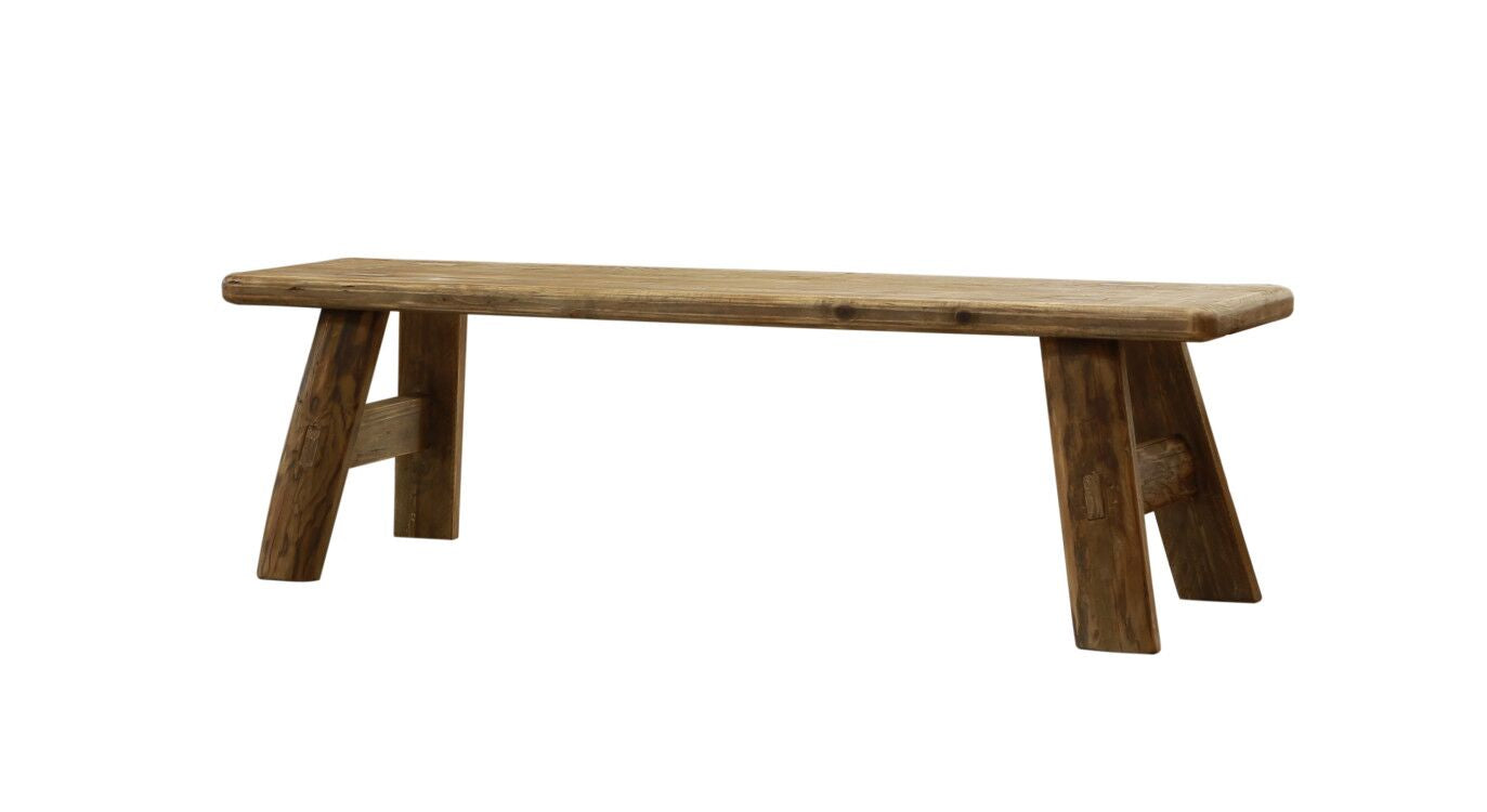 Small rustic wooden bench seat for hallway or bed end
