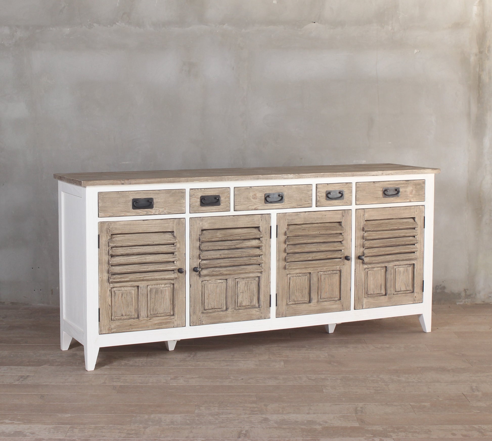 Coastal style white wooden buffet 2m long