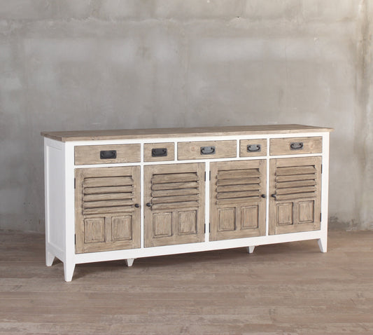 Coastal style white wooden buffet 2m long