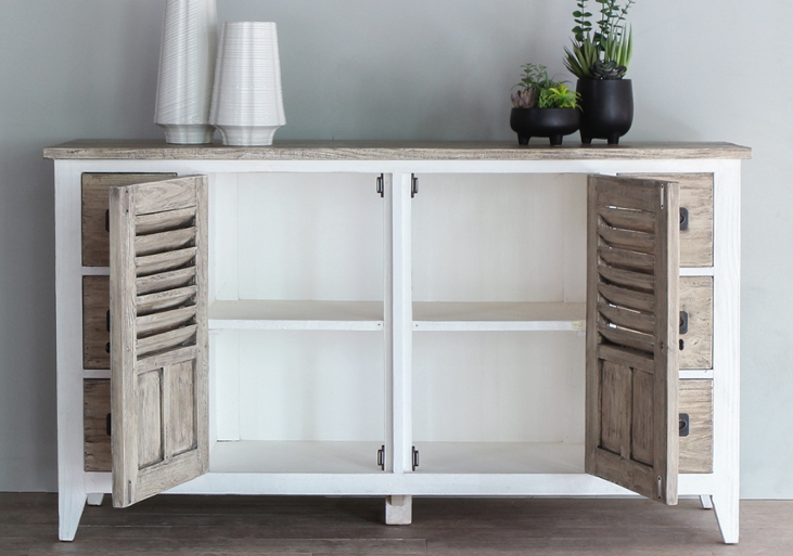 White buffet coastal style