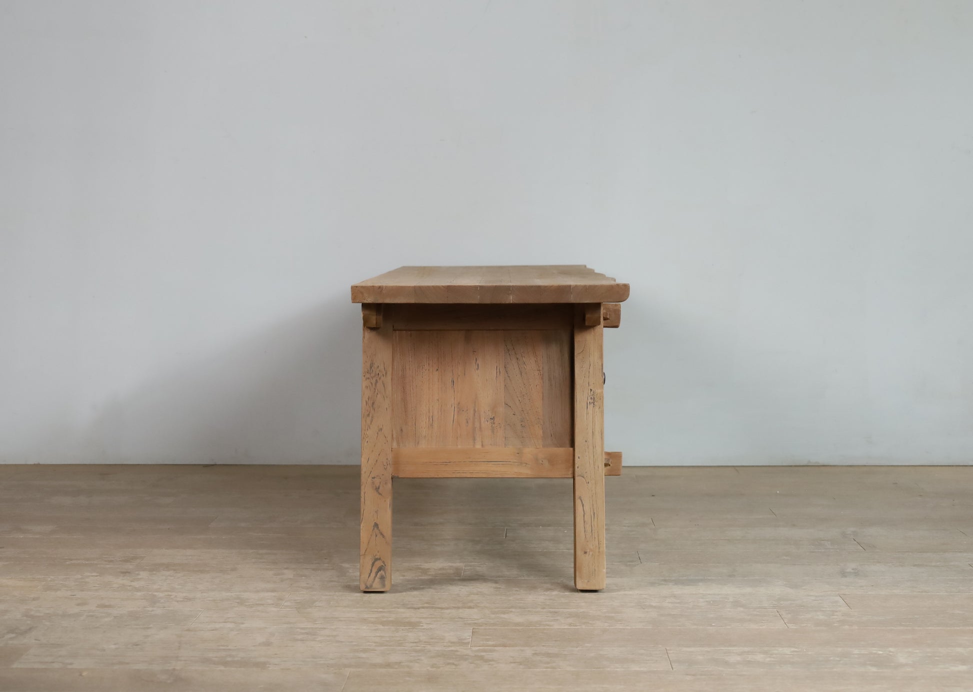 side view of a teak wood TV Unit