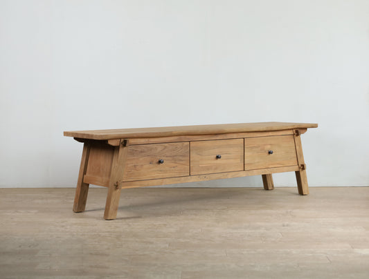 180cm long teak wood TV unit farmhouse style