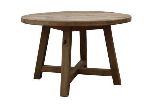 Round farmhouse dining table with a diameter of 120cm