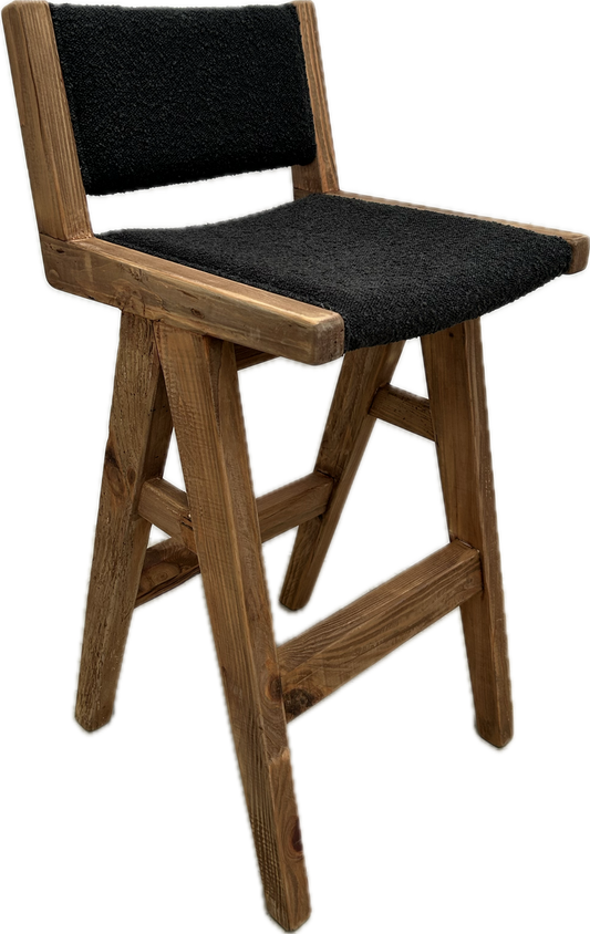 Bromley Bar Stool - Black Fabric