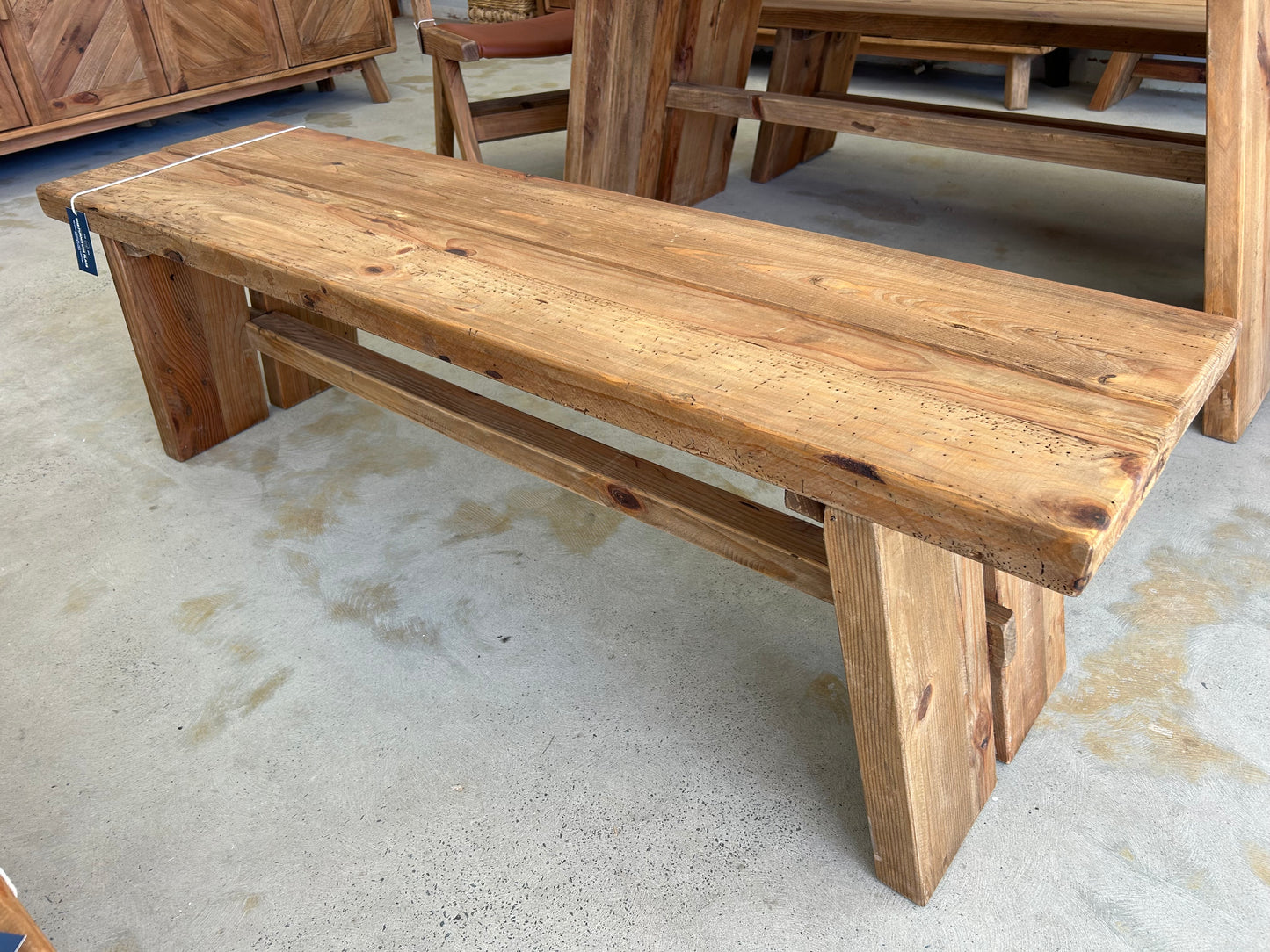 Farmhouse wooden bench seat