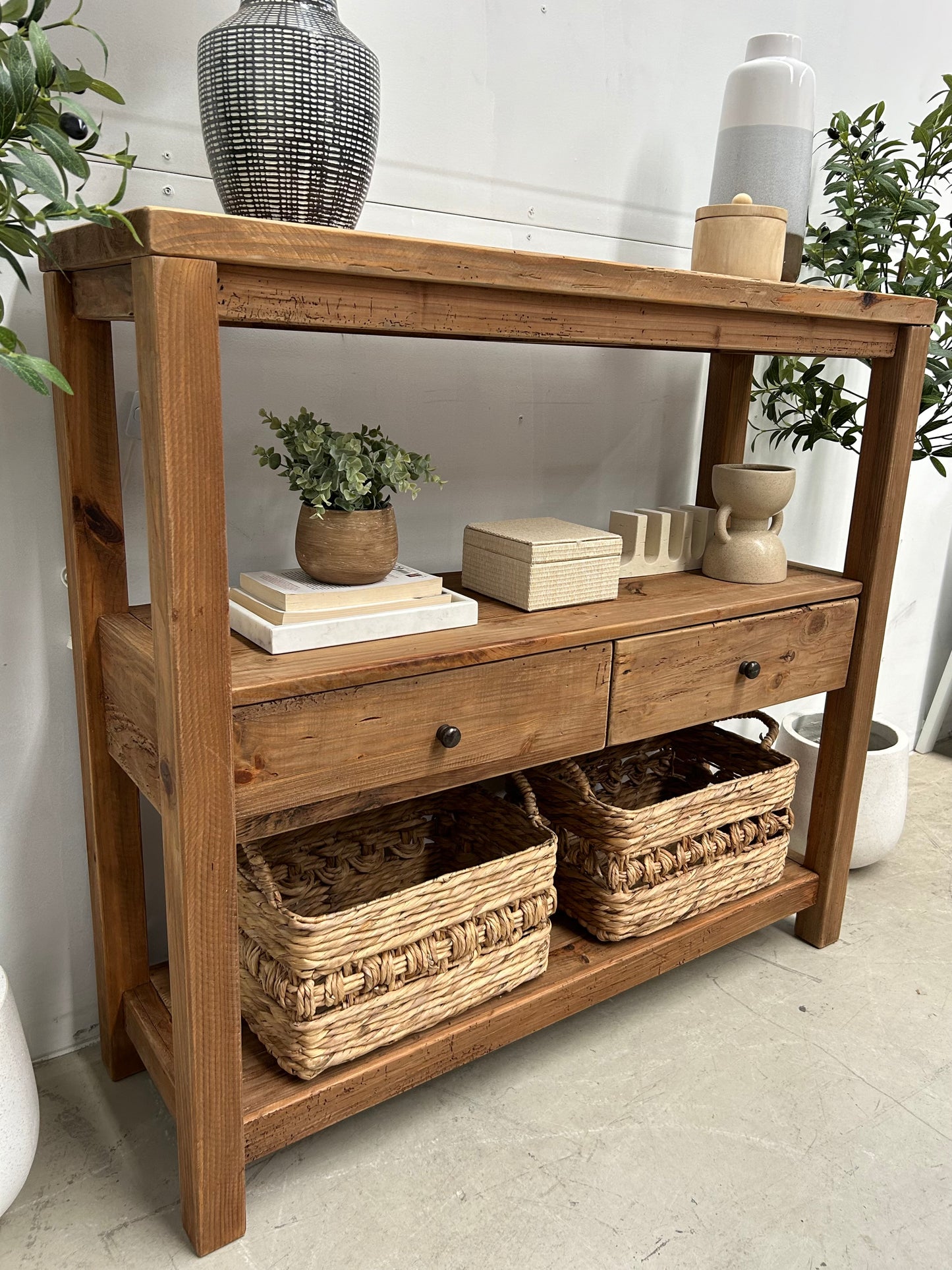Modern country style wooden hall tall or console table for hallway or living room