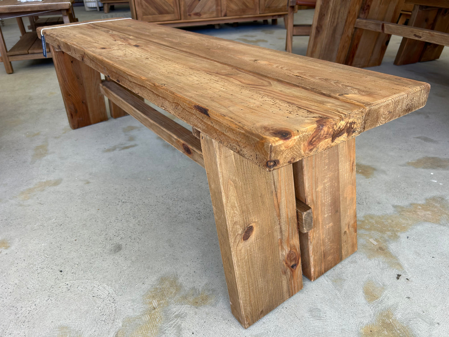 Rustic wooden bench seat