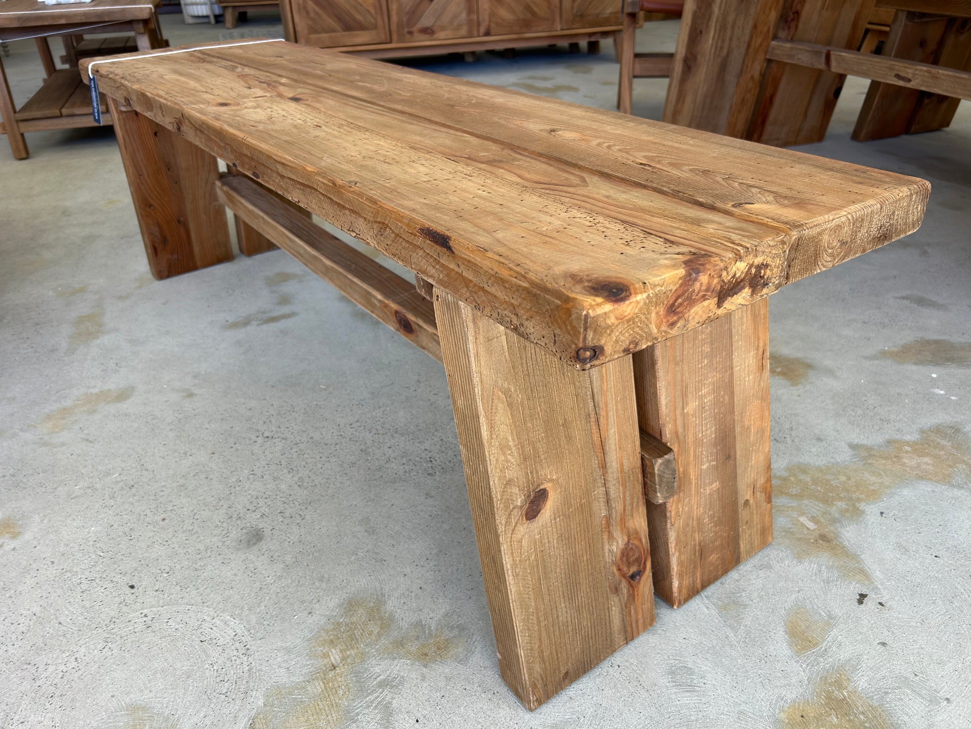 Rustic wooden bench seat
