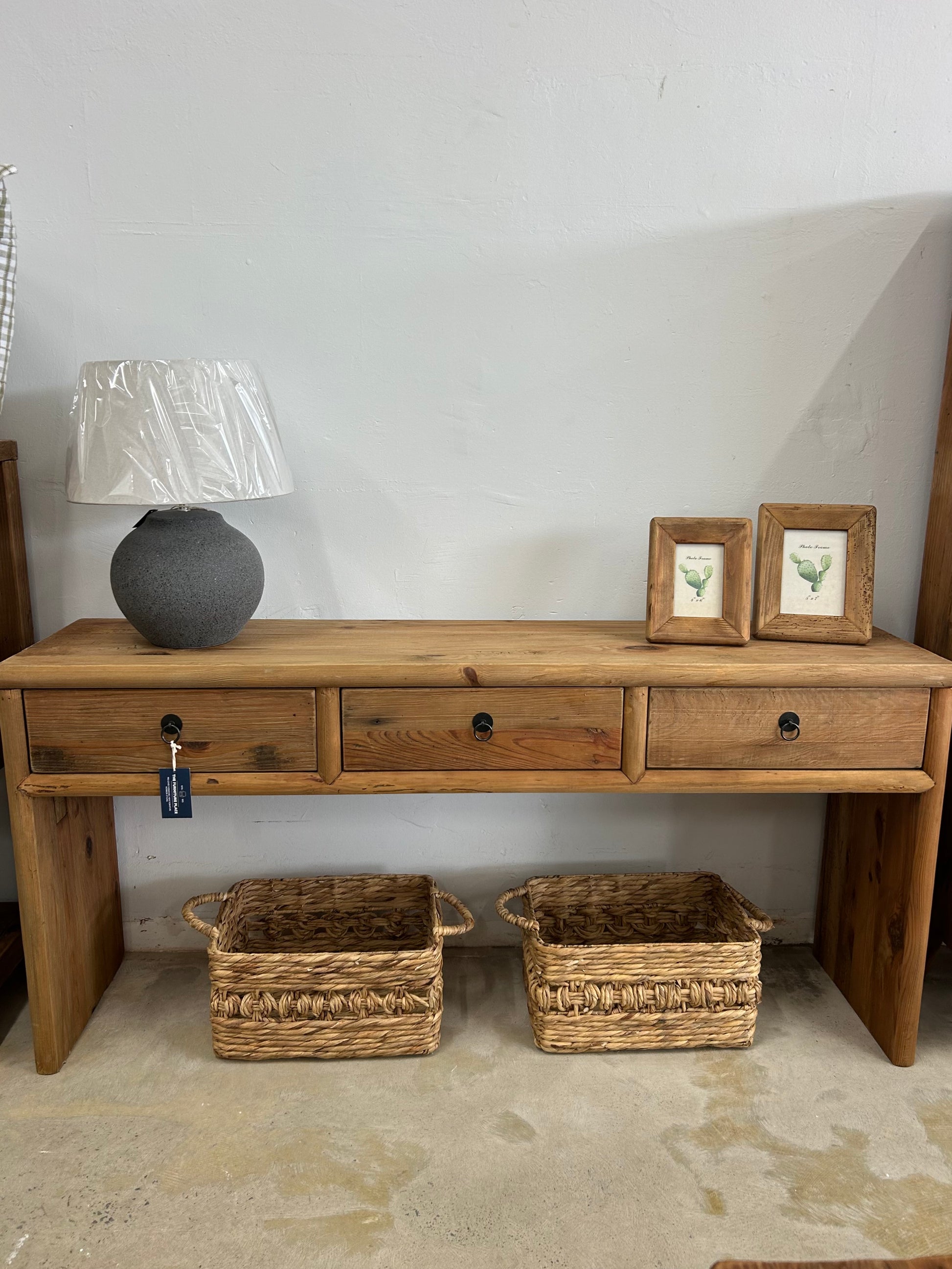 Wood console table